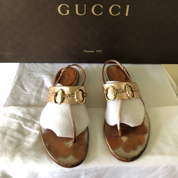 Authentic Gucci Horse bit Sandals size 7.5 B - Picture 1 of 6